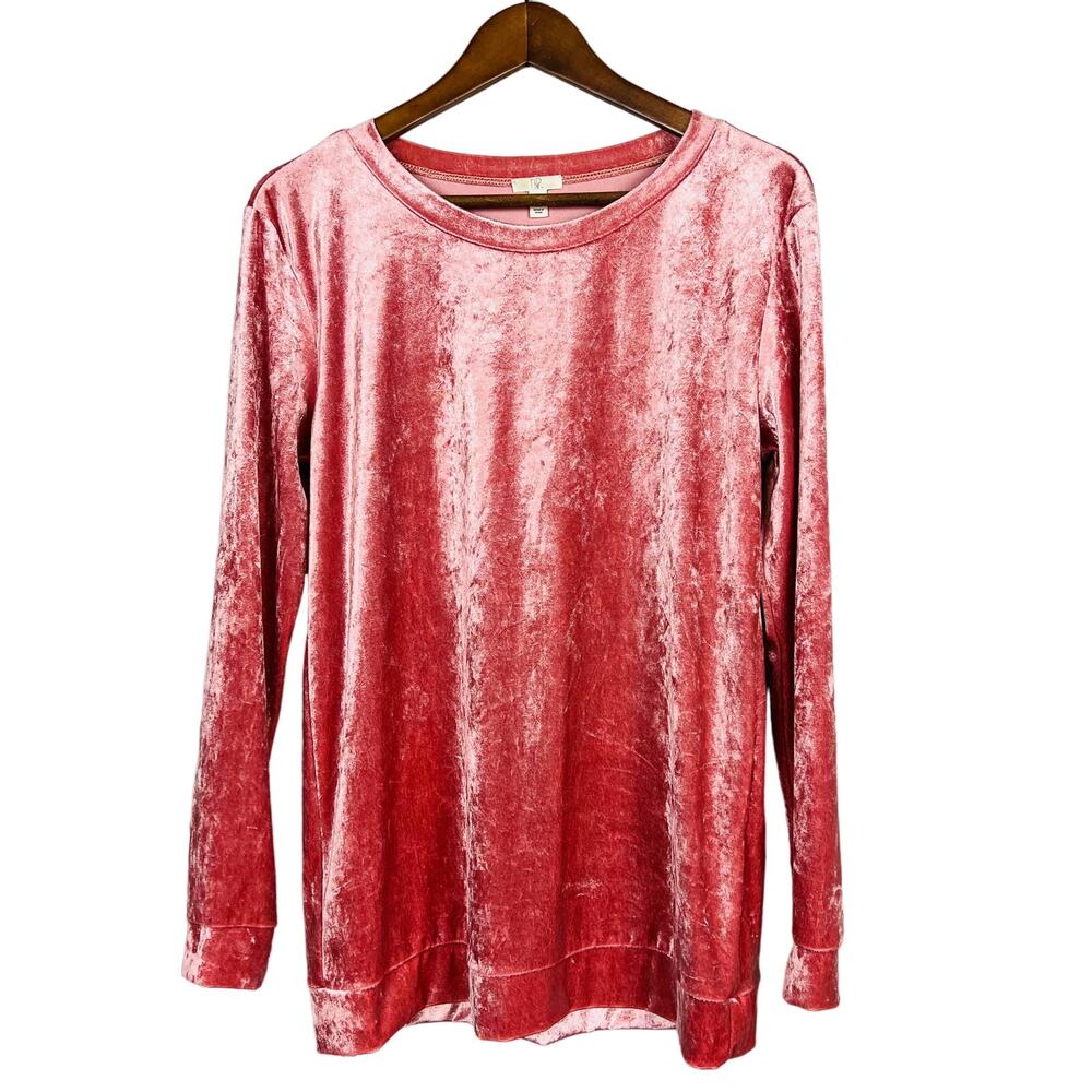 BP Velveteen Pullover Pink Long Sleeve Soft - S